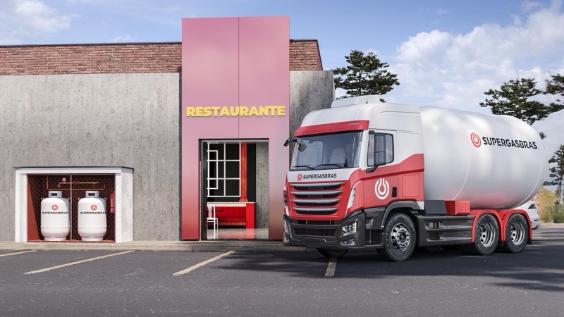 Cozinha de restaurante abastecida com GLP Supergasbras